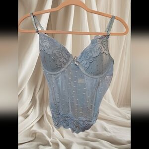 Spencer's Blue Lace Corset Top